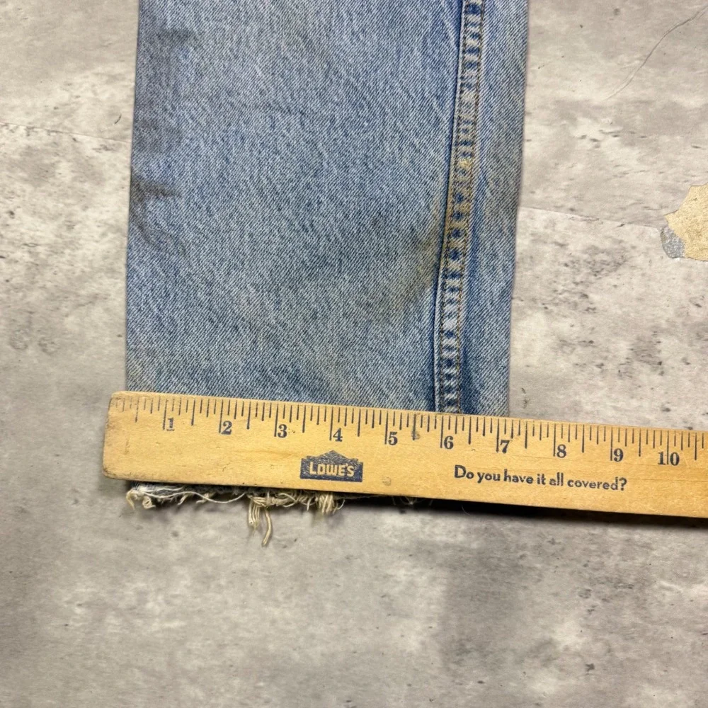 Vintage Levis 505 Orange Tab Jeans Light Wash Distressed Workwear 30x30
